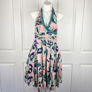 Catherine Malandrino Cotton Floral Halter Dress